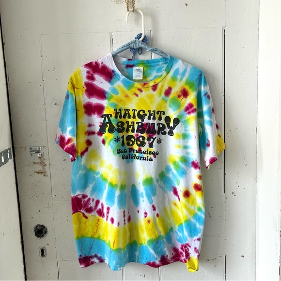 Port & Co Tie Dye Haight Ashbury Graphic T-Shirt Tee - Picture 4 of 10